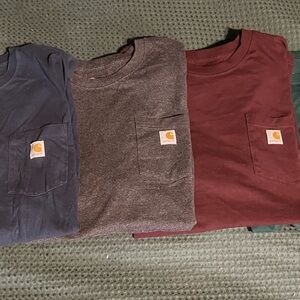 Carhartt Men's Short Sleeve Tees bundle - Dark Blue, gray, burgundy, green